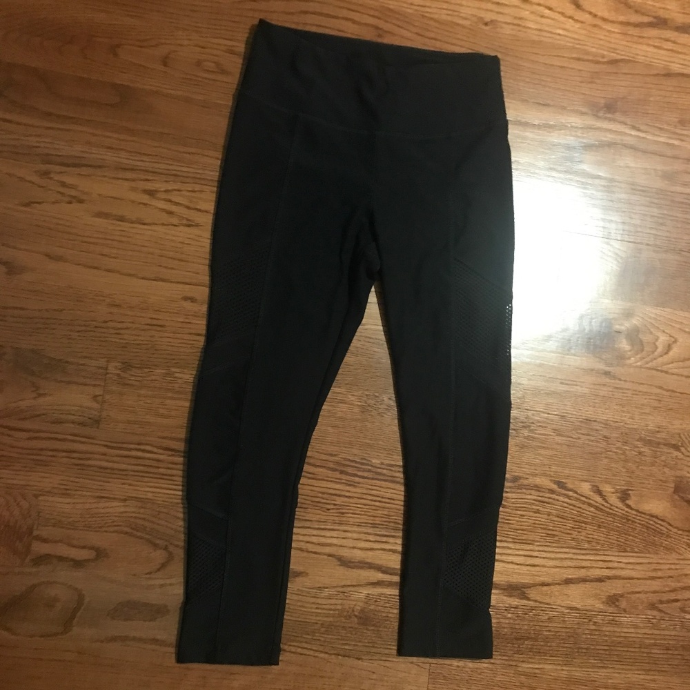 Mesh Leg High Waisted Black Leggings